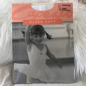 Capezio Dance Transition Tights, White sz 2-6